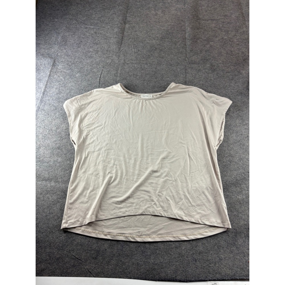 Hayes Womens L Scoop Neck Short Sleeve High Low Top Minimalist Capsule Flowy
